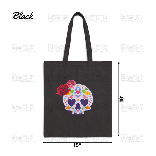 Colorful Skull Cotton Tote Bag